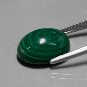 Malachite Gemstone in 18 x 13 mm (calibrated) Size for Sale, Malachite Stone in Multicolor Green Color