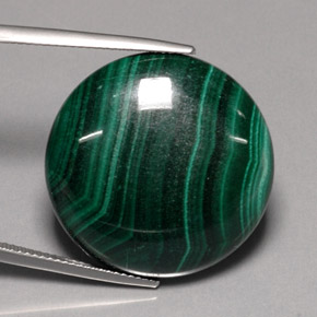 42.90 ct Green Malachite Stone, Natural Malachite in Round Cabochon Shape for Sale
