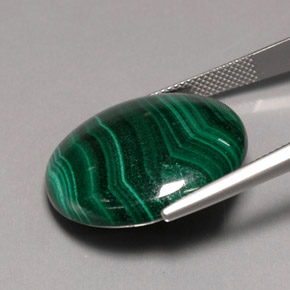 Malachite Gemstone in 24.9 mm Size for Sale, Malachite Stone in Multicolor Green Color