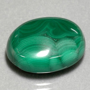 29.39 ct Green Malachite Gemstone, Malachite Gem in Oval Cabochon Shape for Sale.