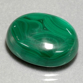 29.39 ct Green Malachite Stone, Natural Malachite in Oval Cabochon Shape for Sale