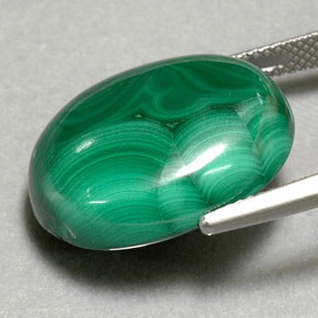 Malachite Gemstone in 20.4 x 16.3 mm Size for Sale, Malachite Stone in Multicolor Green Color