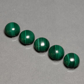 Malachite Gemstone in 6 mm (calibrated) Size for Sale, Malachite Stone in Multicolor Green Color