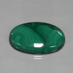 55.31 ct Green Malachite Gemstone, Malachite Gem in Oval Cabochon Shape for Sale.