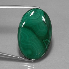 55.31 ct Green Malachite Stone, Natural Malachite in Oval Cabochon Shape for Sale