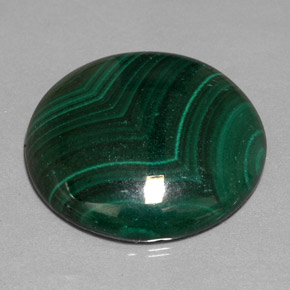 41.40 ct Green Malachite Gemstone, Malachite Gem in Round Cabochon Shape for Sale.