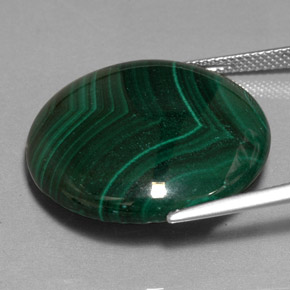 Malachite Gemstone in 25.3 mm Size for Sale, Malachite Stone in Multicolor Green Color