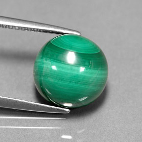 7.38 ct Green Malachite Stone, Natural Malachite in Round Facet Shape for Sale