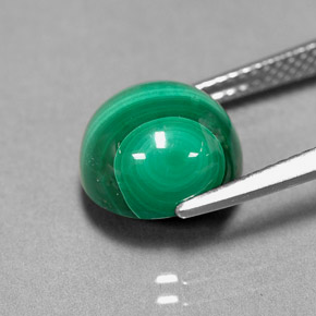 Malachite Gemstone in 10 mm (calibrated) Size for Sale, Malachite Stone in Multicolor Green Color