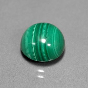 6.23 ct Green Malachite Gemstone, Malachite Gem in Round Facet Shape for Sale.