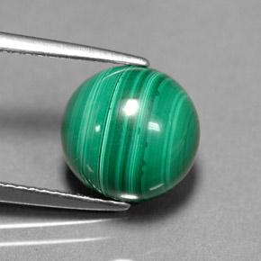 6.23 ct Green Malachite Stone, Natural Malachite in Round Facet Shape for Sale