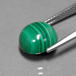 Malachite Gemstone in 10 mm (calibrated) Size for Sale, Malachite Stone in Multicolor Green Color