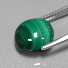 Malachite Gemstone in 10 mm (calibrated) Size for Sale, Malachite Stone in Multicolor Green Color