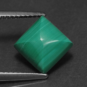 3.31 ct Green Malachite Stone, Natural Malachite in Square Cabochon Shape for Sale