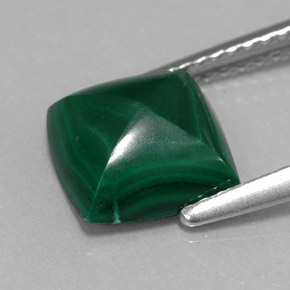 Malachite Gemstone in 8 x 8 mm (calibrated) Size for Sale, Malachite Stone in Multicolor Green Color