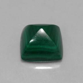 2.50 ct Green Malachite Gemstone, Malachite Gem in Square Cabochon Shape for Sale.