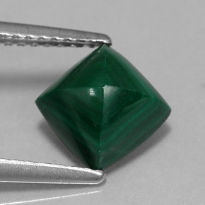 2.50 ct Green Malachite Stone, Natural Malachite in Square Cabochon Shape for Sale