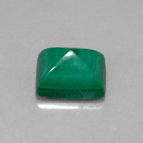 1.58 ct Green Malachite Gemstone, Malachite Gem in Baguette Cabochon Shape for Sale.