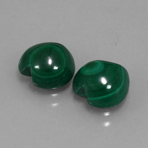 6.13 ct Green Malachite Stone, Natural Malachite in Heart Cabochon Shape for Sale