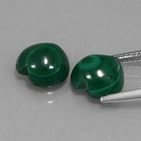 Malachite Gemstone in 8.9 x 8.5 mm Size for Sale, Malachite Stone in Multicolor Green Color