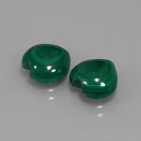 6.28 ct Green Malachite Stone, Natural Malachite in Heart Cabochon Shape for Sale