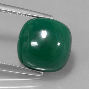 6.72 ct Green Malachite Stone, Natural Malachite in Cushion Cabochon Shape for Sale