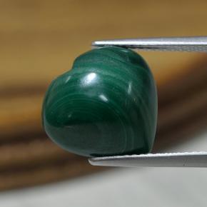 9.07 ct Green Malachite Gemstone, Malachite Gem in Heart Cabochon Shape for Sale.