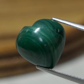 9.07 ct Green Malachite Stone, Natural Malachite in Heart Cabochon Shape for Sale
