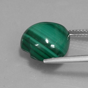 Malachite Gemstone in 13 x 12.8 mm Size for Sale, Malachite Stone in Multicolor Green Color