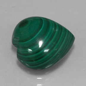 9.08 ct Green Malachite Gemstone, Malachite Gem in Heart Cabochon Shape for Sale.