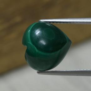 8.34 ct Green Malachite Stone, Natural Malachite in Heart Cabochon Shape for Sale