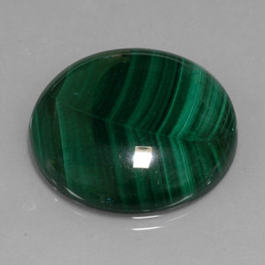 39.62 ct Green Malachite Gemstone, Malachite Gem in Round Cabochon Shape for Sale.