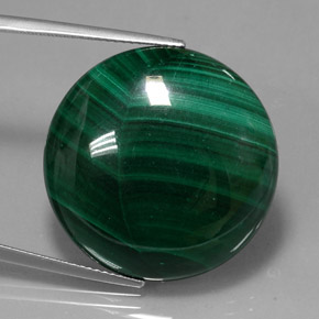39.62 ct Green Malachite Stone, Natural Malachite in Round Cabochon Shape for Sale