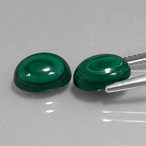 Malachite Gemstone in 10 x 8 mm (calibrated) Size for Sale, Malachite Stone in Multicolor Green Color