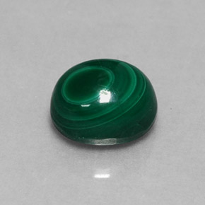 1.51 ct Green Malachite Gemstone, Malachite Gem in Oval Cabochon Shape for Sale.