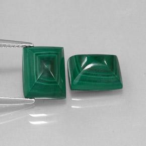 9.41 ctw Green Malachite Stones, Natural Malachite in Baguette Sugarloaf Cabochon Shape for Sale