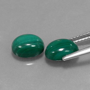 Malachite Gemstone in 8 x 6 mm (calibrated) Size for Sale, Malachite Stone in Multicolor Green Color