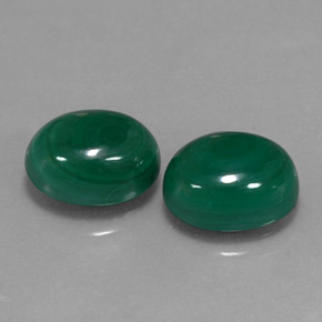 6.56 ct Green Malachite Gemstone, Malachite Gem in Oval Cabochon Shape for Sale.