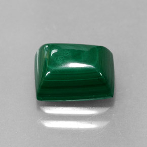 2.47 ct Green Malachite Stone, Natural Malachite in Baguette Cabochon Shape for Sale