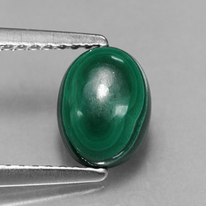 2.09 ct Green Malachite Stone, Natural Malachite in Oval Cabochon Shape for Sale