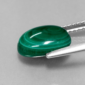Malachite Gemstone in 10 x 7.3 mm Size for Sale, Malachite Stone in Multicolor Green Color