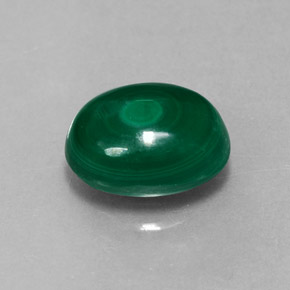 3.21 ct Green Malachite Gemstone, Malachite Gem in Oval Cabochon Shape for Sale.