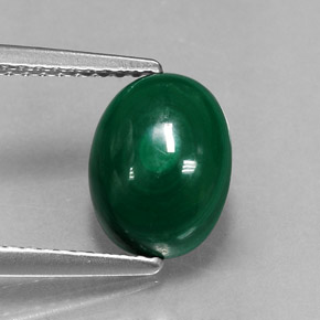 3.21 ct Green Malachite Stone, Natural Malachite in Oval Cabochon Shape for Sale