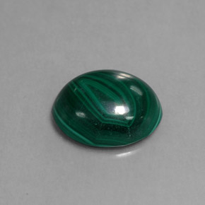 3.87 ct Green Malachite Gemstone, Malachite Gem in Oval Cabochon Shape for Sale.
