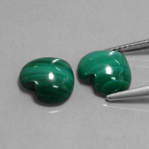 Malachite Gemstone in 9 x 8.4 mm Size for Sale, Malachite Stone in Multicolor Green Color