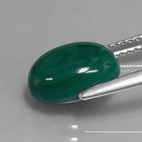Malachite Gemstone in 10.3 x 7.1 mm Size for Sale, Malachite Stone in Multicolor Green Color