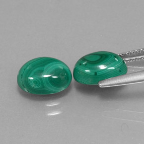 Malachite Gemstone in 8 x 6 mm (calibrated) Size for Sale, Malachite Stone in Multicolor Green Color