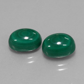9.01 ct Green Malachite Stone, Natural Malachite in Oval Cabochon Shape for Sale