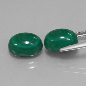 Malachite Gemstone in 10 x 7.4 mm Size for Sale, Malachite Stone in Multicolor Green Color