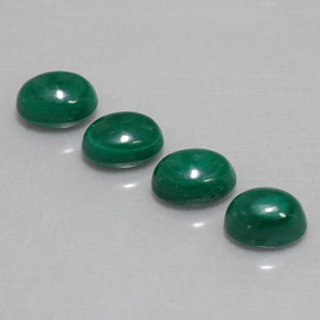 6.01 ct Green Malachite Gemstone, Malachite Gem in Oval Cabochon Shape for Sale.